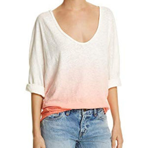 NWT Free People Strawberry Ombré top in ivory/pink